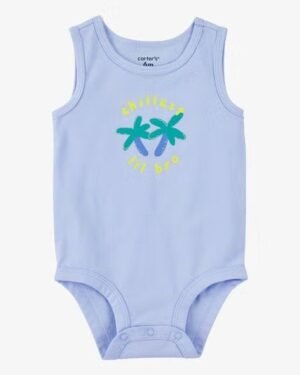 Baby Chillest Lil Bro Sleeveless Bodysuit - Blue