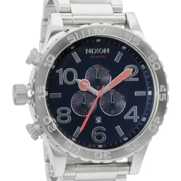 51-30 navy blue silver men's watch a083-307