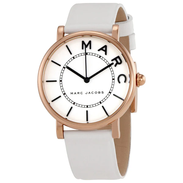 Roxy white dial white leather ladies watch mj1561