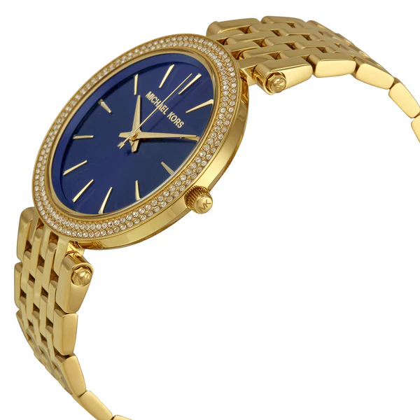 darci blue dial gold-tone ladies watch mk3406